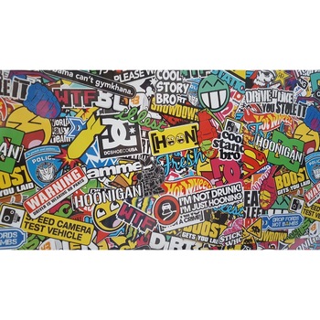 Sticker bomb color, 500 x 137 cm